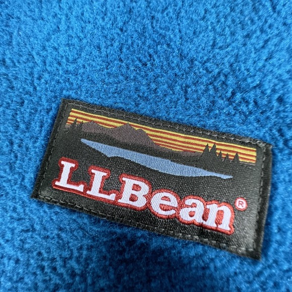 LL Bean Fleece Quarter‎ Zip Pullover Colorblock Blue Rust Men's Size L REG - Picture 4 of 12